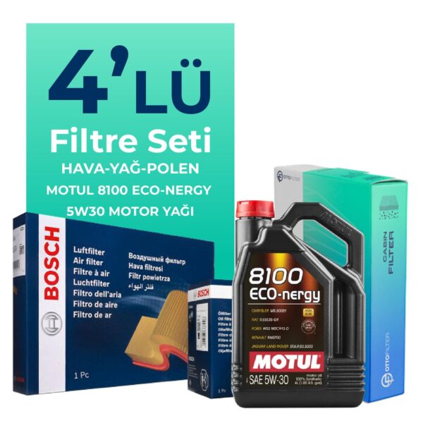 BOSCH Renault Captur 1.0 Benzin TCe Filtre Bakım Seti Motul Motor Yağlı (2020-2024) 4 Lü