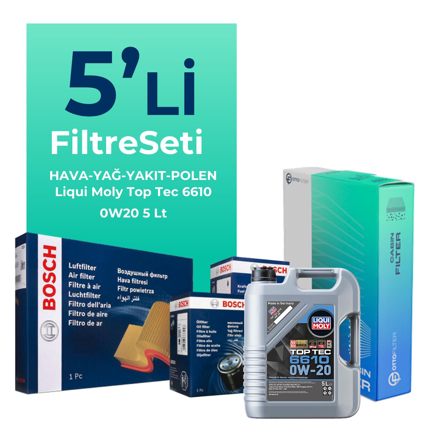 BOSCH Opel Astra K 1.5 Dizel Filtre Bakım Seti Liqui Moly Motor Yağlı (2019-2021) 5 Li
