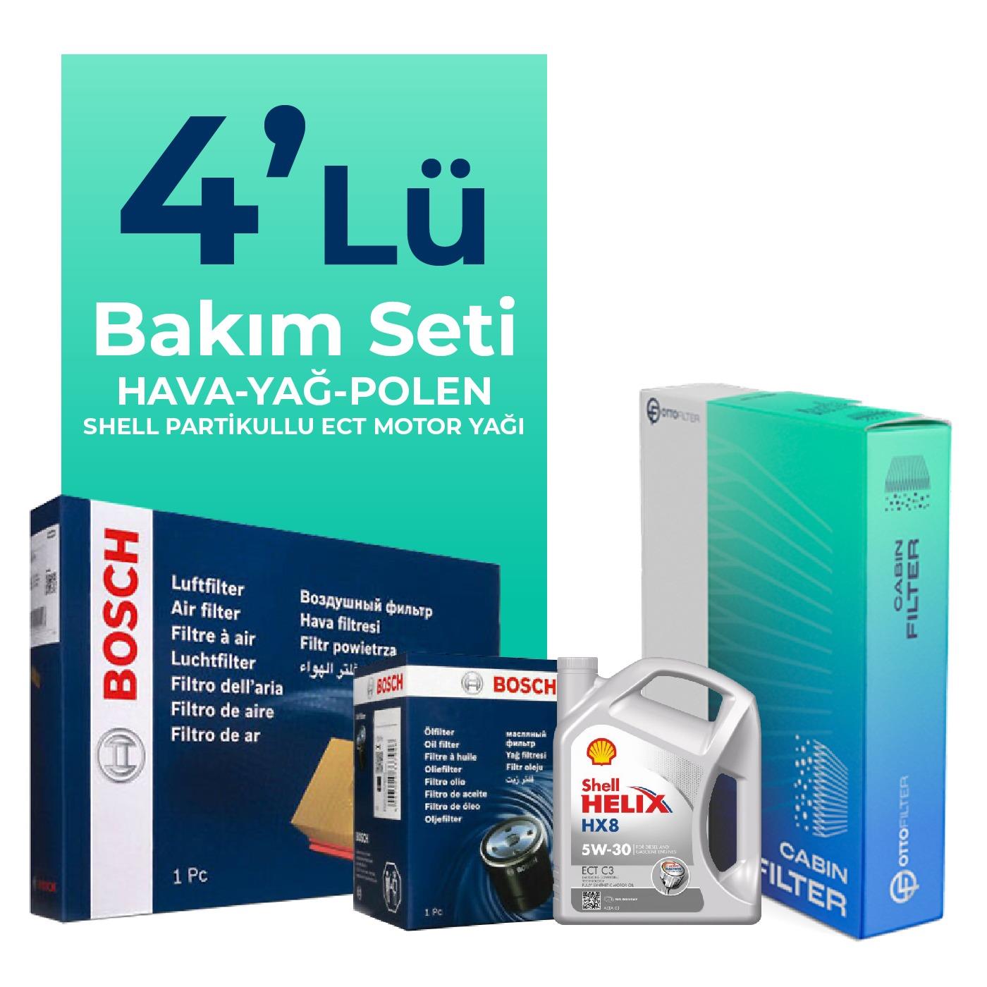 BOSCH Ford Ranger 3.0 Dizel Filtre Bakım Seti Shell Motor Yağlı (2022-2026) 4 Lü