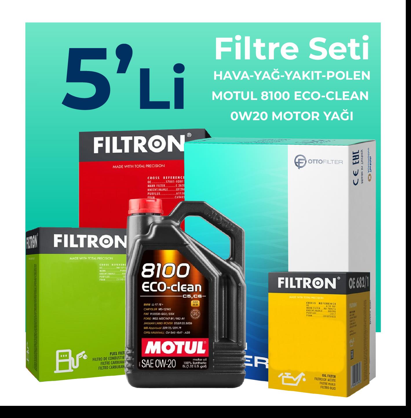 Filtron Kia Ceed 1.6 Dizel Filtre Bakım Seti Motul Motor Yağlı (2019-2023) 5 Li