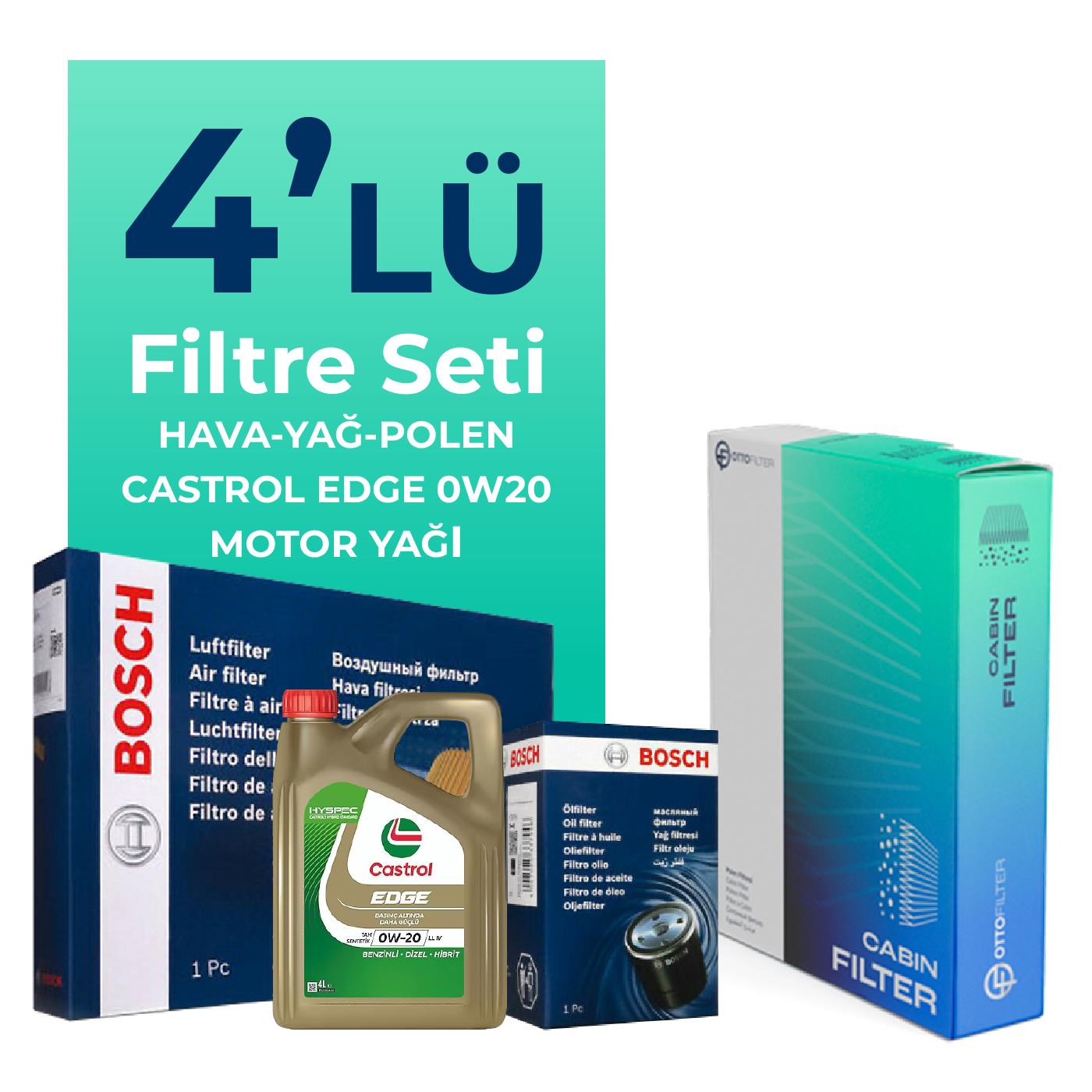 Bosch MG ZS 1.5 Filtre Bakım Seti Castrol Motor Yağlı (2021-2025) 4 Lü